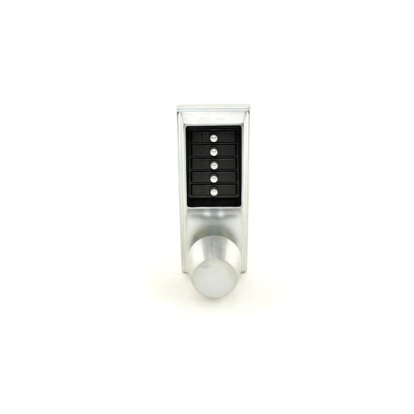 Kaba Mechanical Pushbutton Knob Lock Combination Only; 2-3/4in Backset Satin Chrome Finish